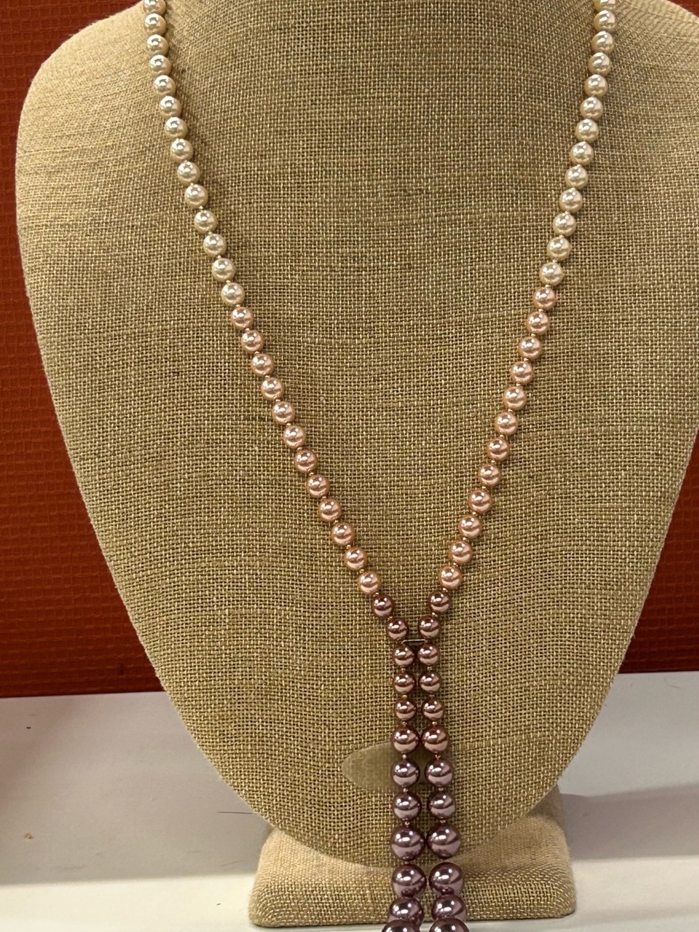 Stunning! Ombrè blush faux pearl necklace by Charter Club